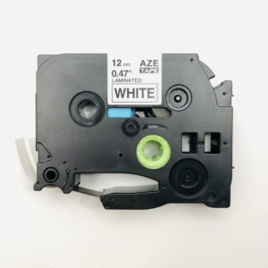 4 x cassette de bande d'étiquette blanche sur bande d'étiquette noire 12mm  x 8m, compatible Brother A (xiatian)