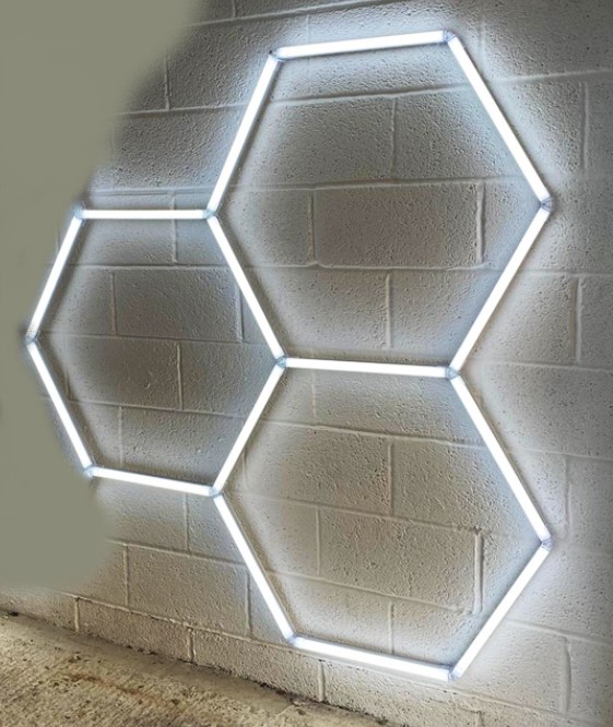 Plafonnier hexagonal LED - motif nid d'abeille