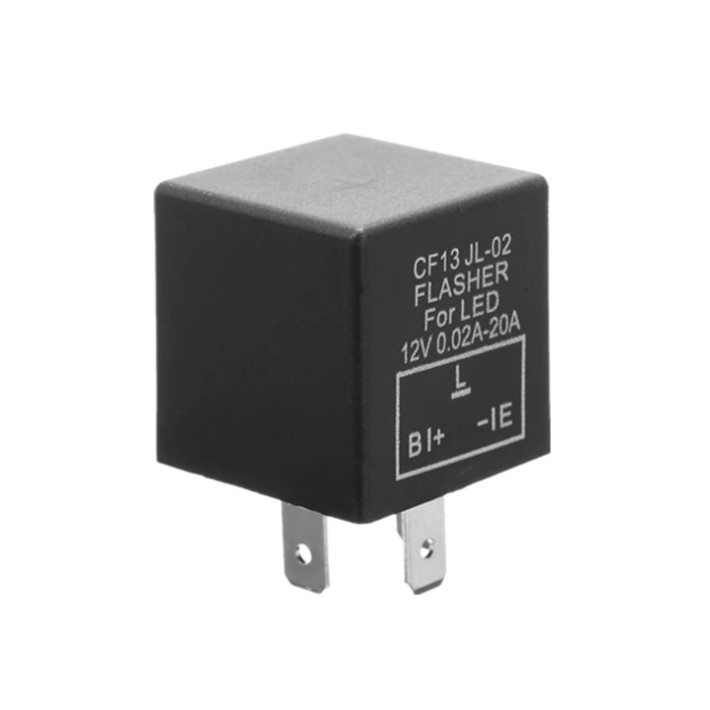 Mxzzand relais clignotant Relais de clignotant réglable à lumière LED 12V,  3 broches, fixe pour indicateur de clignotant auto