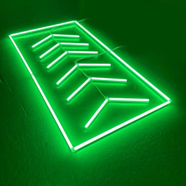 Lampada da soffitto LED rettangolare + 6 frecce 2,4M x 1,2M 170W Verde Detailing Barber Garage Gym - immagine 2