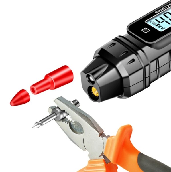 Intelligent digital multimeter pen 0-600V 10 AMP with clamp and spades + accessories - Image 2